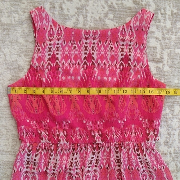 Dressbarn Lined Low Back Dress 12 Petite Coral Tangerine Pink Orange - Picture 14 of 16